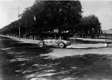 Louis Chiron Dans le virage de la route de Montpellier.