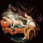 Psyché surprend l'Amour endormi, Louis Lagrénée, 1768. Musée du Louvre.