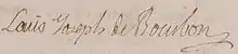 Signature de Louis V Joseph de Bourbon-Condé