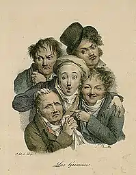 Les Grimaces (1824), lithographie.