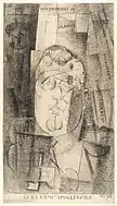 Portrait de Guillaume Apollinaire, (1912-20), eau forte, 57 x 36, MAMCS, Strasbourg.