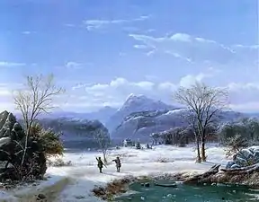 Paysage hivernal aux deux chasseurs (1856),collection particulière