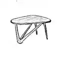 Table basse tripode, 1955