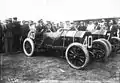 Louis Wagner sur Fiat au Grand Prix de France 1908 à Dieppe.