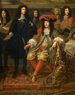 Tableau représentant Colbert et le roi.