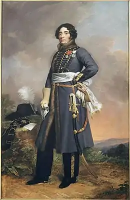 Peinture à l'huile représentant Louis de Frotté, chef de l'armée chouanne de Normandie