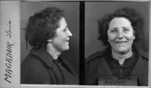 Photo anthropométrique de Louise Magadur en 1942.