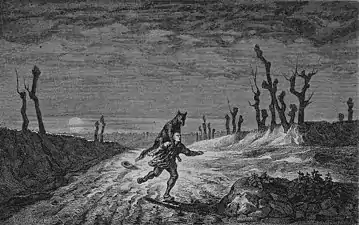 Le Loup-garou, gravure de Maurice Sand (1857) illustrant une légende du Berry.