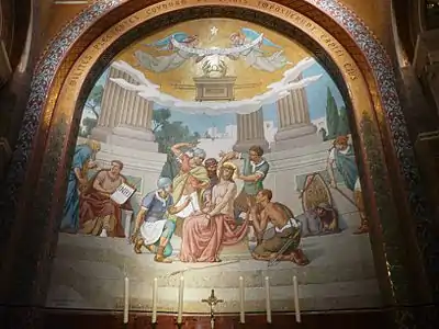 Le Couronnement d'épines (1904), mosaïque, basilique Notre-Dame-du-Rosaire de Lourdes.
