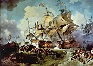Lord Howe lors de la Bataille du 13 prairial an II (1795).