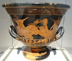 Cratère d'Euphronios, attique en calice, vers 515-510. Musée national d'Athènes.