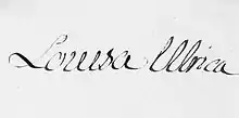 Signature de Louise-Ulrique de Prusse