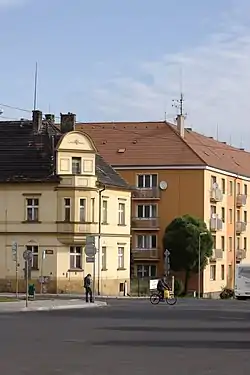 Lovosice : immeubles du centre-ville.