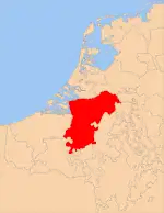 Le Duché de Brabant vers 1350.