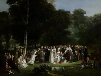 Louis XVI, au séjour des bienheureux, reçoit le duc d'Enghien (1814), Vigo, musée Quiñones de Léon (es).