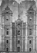 La façade de l'église st-Jean en 1800.