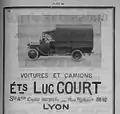 Publicité pour les Établissements Luc Court - Bulletin de l'Association des Anciens Élèves de l’École Centrale Lyonnaise no 144 (1920) (p. XV) [lire en ligne].