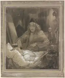 Luca Signorelli veillant son fils mort, Gravure de Frederic Leighton (1851)