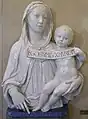 Vierge à l'enfant, sculpture émaillée de Luca della Robbia (1446-1449)