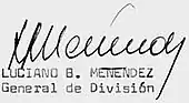 signature de Luciano Benjamín Menéndez