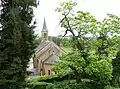 Chevet de l'église vue du château.