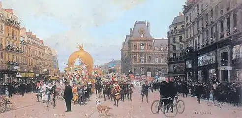 Passage d'un char de carnaval rue de Rivoli (1912), Paris, musée Carnavalet.