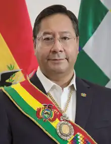 Luis Arce, président de l'État plurinational depuis le 8 novembre 2020. (2 ans, 7 mois et 22 jours)