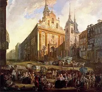 La Puerta del Sol à Madrid, toile de Luis Paret (1773)