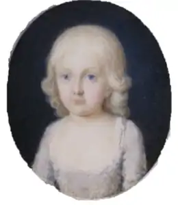 Marie-Henriette de Naples et de Sicile (1787-1792), miniature de peintre inconnu.