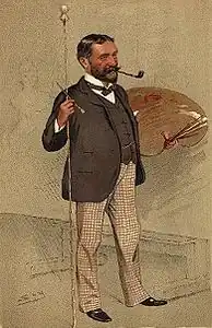 Luke Fildes caricaturé par Leslie Ward publiée dans Vanity Fair du 24 décembre 1892.