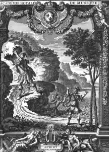 Frontispice du livret de Acis et Galatée de Lully.