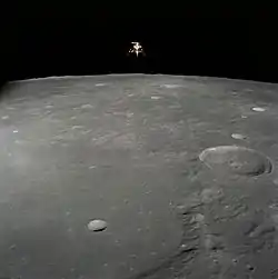 Le module lunaire Intrepid préparant sa descente vers la Lune le 19 septembre 1969.