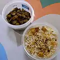 Chana biryani et poriyal d'aubergines.