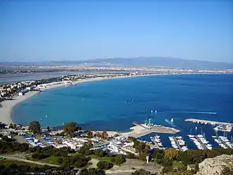 Image panoramique de la plage Poetto