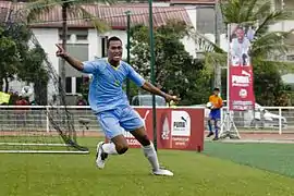 Vue d'un joueur de football