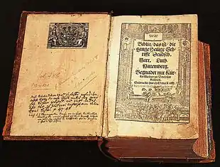Bible de Martin Luther traduite en allemand (1534)