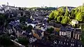 Vue d'ensemble du centre-ville de Luxembourg de la Cité Judiciaire.