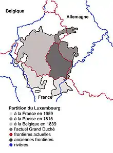 Évolution territoriale du Luxembourg de 1659 à 1839