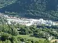 Usine de talc, Luzenac, Ariège, France. Vue depuis Lordat