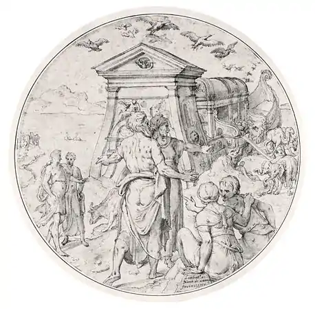 4. Sortie des animaux de l'arche de Noé, 1557, dessin signé, Fondation Custodia, Paris.