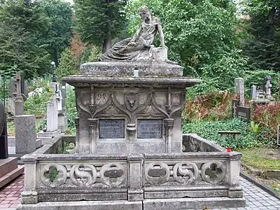 Tombe d'Honorata Borzęcka et Alfred Młocki, Lviv, cimetière de Lytchakiv.