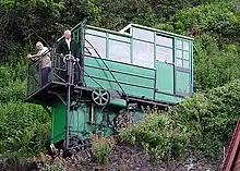 Une voiture du funiculaire qui relie Lynmouth à Lynton, la Lynton and Lynmouth Cliff Railway.