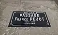 Plaque de rue du passage France Pejot