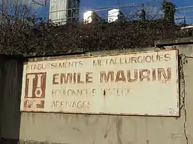 Ancien panneau des Ets Émile Maurin