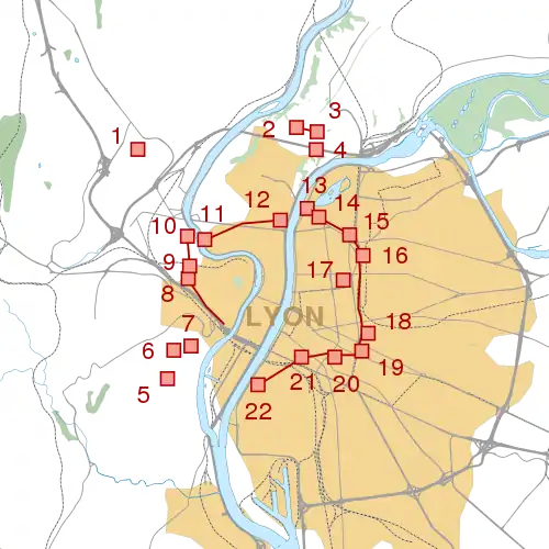 Carte des fortifications du système Rohault de Fleury