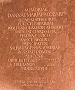 Plaque commémorative dans l'église Saint-Eustache, à Paris.