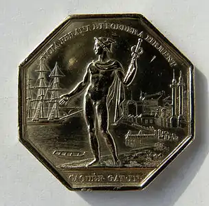 Courtiers de commerce de la ville de Bordeaux (1833), médaille en argent, avers.