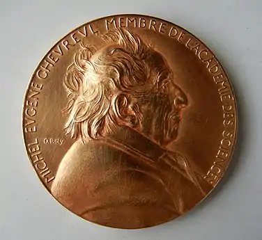 Médaille Centenaire de la naissance de Michel-Eugène Chevreul (1886), avers.