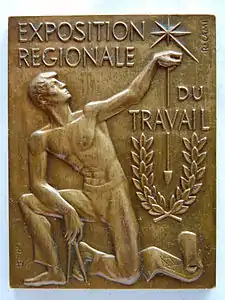 Médaille de l'Exposition régionale du travail ; recto…