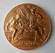 Médaille Exposition universelle de 1889. Décernée à Gaston Tissandier. Graveur Louis-Alexandre Bottée (1852-1940). Recto.